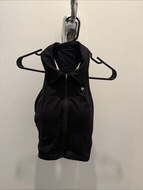 Black Sleeveless Zip-Front Athletic Top